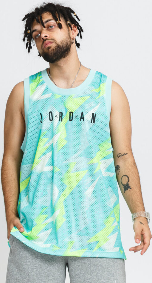 Jordan M J Jumpman AOP Jersey zelený / limetkový / krémový