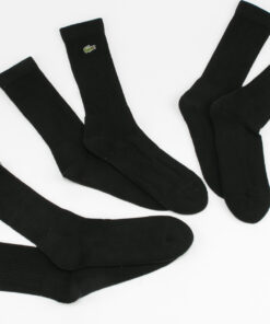 LACOSTE 3Pack Crew Cut Socks černé