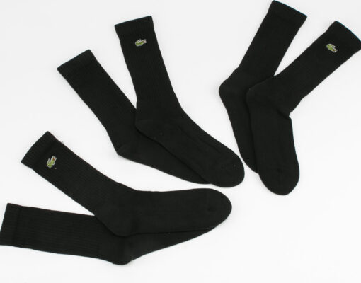 LACOSTE 3Pack Crew Cut Socks černé