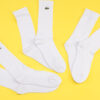 LACOSTE 3Pack Crew Cut Socks bílé