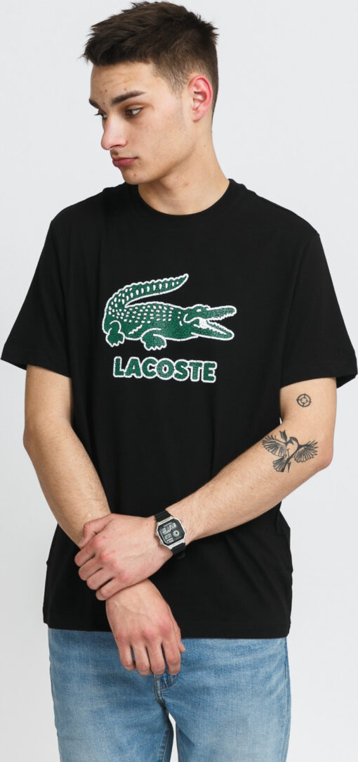 LACOSTE Big Crocodile Logo Tee černé