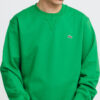 LACOSTE Crew Neck Organic Cotton Fleece Sweatshirt zelená