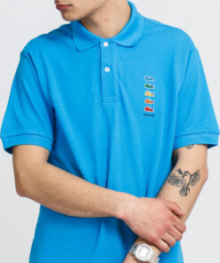 LACOSTE en’s acoste x Polaroid Coloured Crocodiles Classic Fit Polo hirt modré