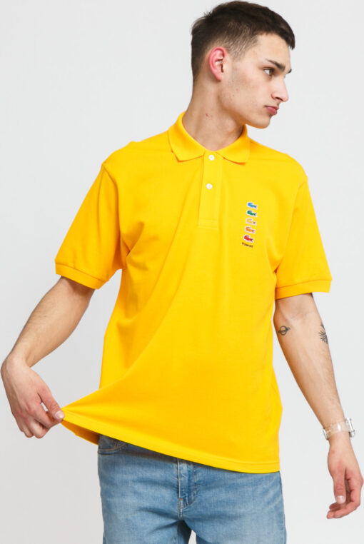 LACOSTE en’s acoste x Polaroid Coloured Crocodiles Classic Fit Polo hirt tmavě žluté