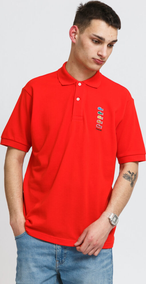 LACOSTE en’s acoste x Polaroid Coloured Crocodiles Classic Fit Polo hirt červené