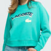 LACOSTE Women’s Lacoste LIVE ettered Cropped weatshirt tyrkysová