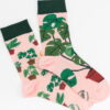 Many Mornings Plant Lover Socks růžové / tmavě zelené / zelené