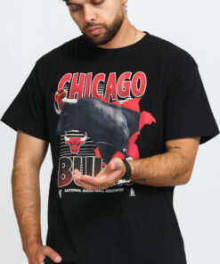 itchell & Ness Scenic Tee Chicago Bulls černé