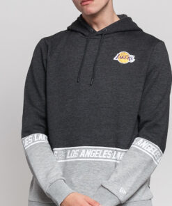 New Era NBA Colour Block Hoody LA akers melange tmavě šedá / melange šedá