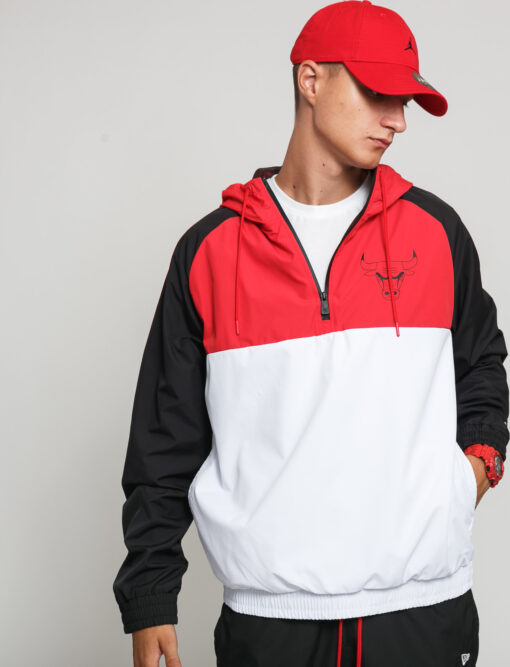 New Era NBA Hooded Windbreaker Chicago Bulls bílá / červená / černá