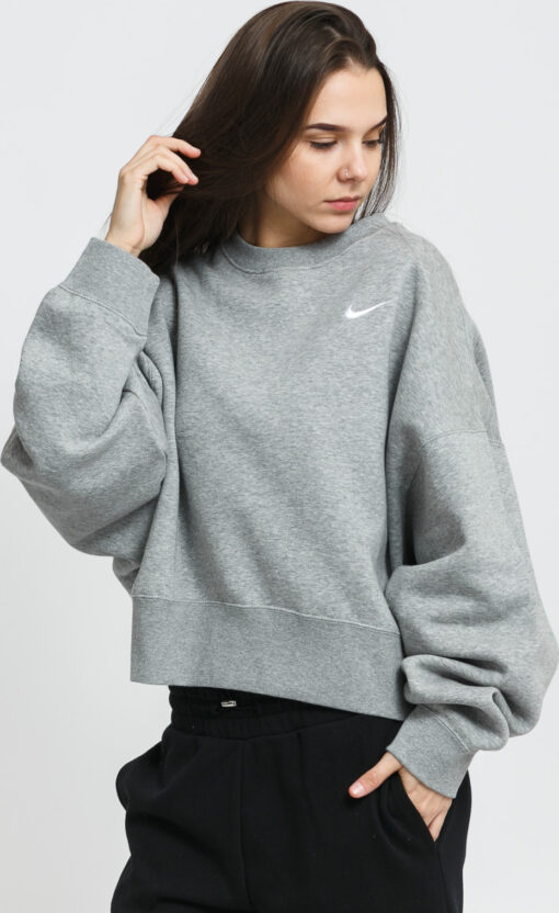 Nike W NSW Crew Fleece Trend melange šedá