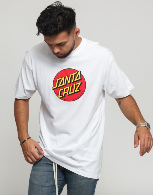 Santa Cruz Classic Dot Tee bílé