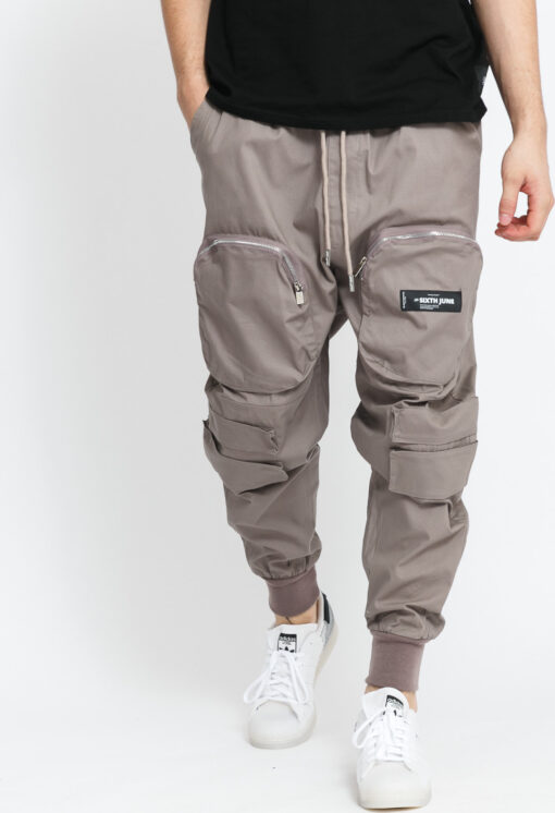 Sixth June Front Zip Pocket Cargo Pant šedé