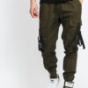 Sixth June Strap Cargo Pants tmavě olivové