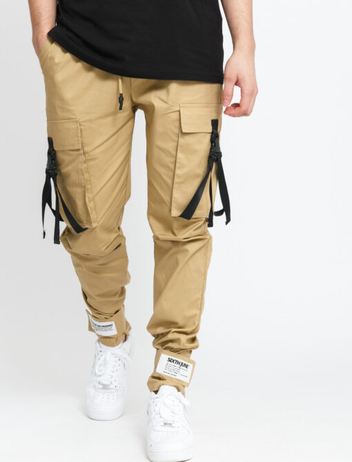 Sixth June Strap Cargo Pants béžové