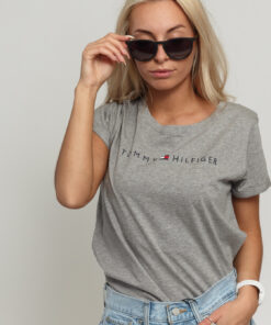 Tommy Hilfiger RN Tee SS ogo melange šedé