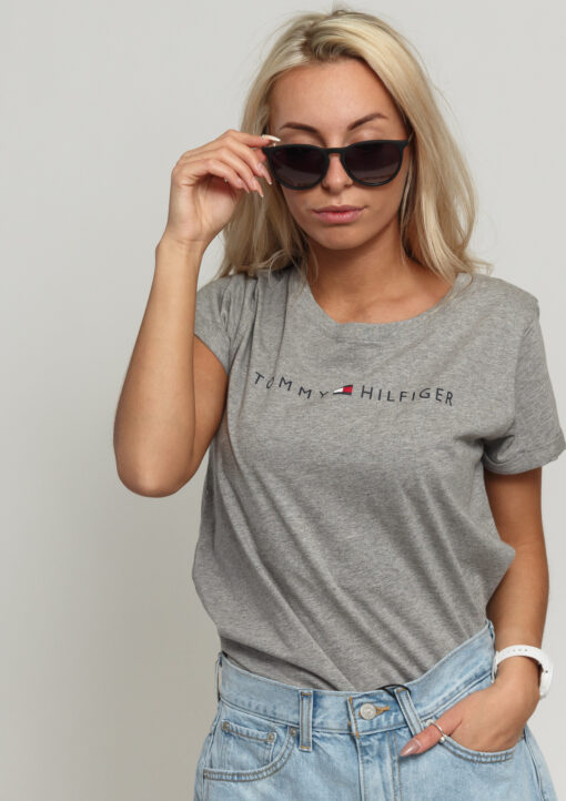 Tommy Hilfiger RN Tee SS ogo melange šedé