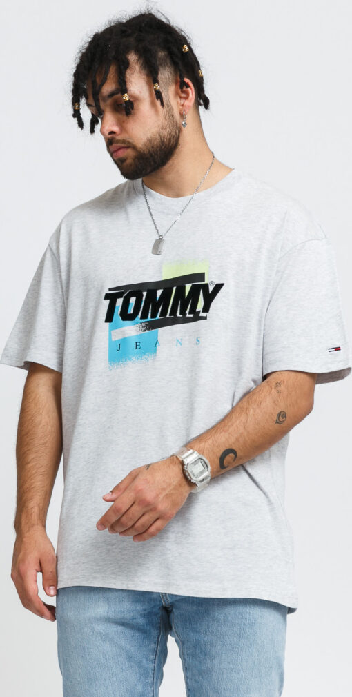 TOMMY JEANS  Faded Color Graphic Tee melange šedé