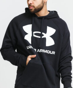 Under Armour Rival Fleece Big ogo Hoodie černá