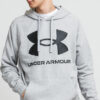 Under Armour Rival Fleece Big ogo Hoodie melange šedá