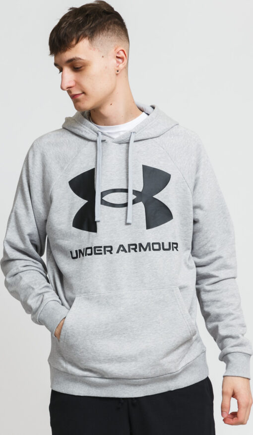 Under Armour Rival Fleece Big ogo Hoodie melange šedá