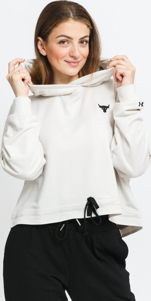 Under Armour W Project Rock Terry PO Hoodie světle šedá