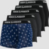 Urban Classics Boxer horts 5-Pack černé / tmavě šedé / navy