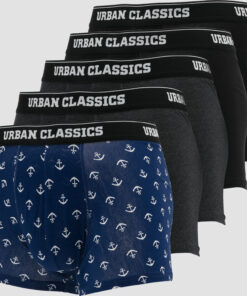 Urban Classics Boxer horts 5-Pack černé / tmavě šedé / navy