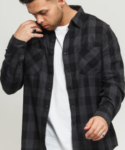 Urban Classics Checked Flanell Shirt černá / tmavě šedá