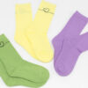 Urban Classics Heart Oneline Socks 3-Pack fialové / zelené / žluté