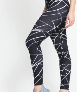 Urban Classics Ladies AOP Leggings černé / bílé