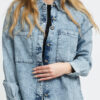 Urban Classics adies Denim Oversized hirt light sky blue acid washed