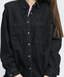 Urban Classics adies Denim Oversized hirt black stone washed