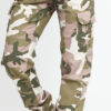 Urban Classics Ladies High Waist Camo Cargo Pants camo růžové / olivové / krémové