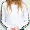 Urban Classics adies ulticolor Taped leeve Crewneck bílá / multicolor