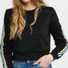 Urban Classics adies ulticolor Taped leeve Crewneck černá / multicolor