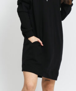 Urban Classics adies Organic Oversized Terry Hoody Dress černé