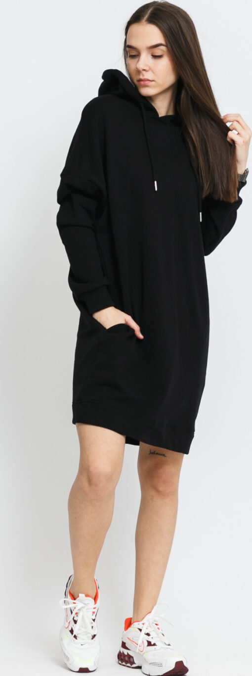 Urban Classics adies Organic Oversized Terry Hoody Dress černé