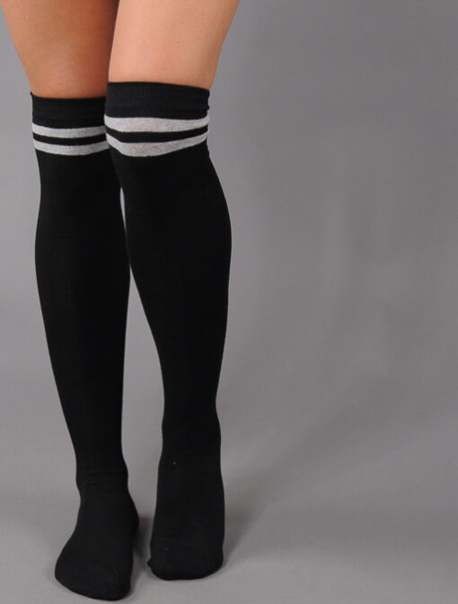 Urban Classics Ladies Overknee Socks 2-Pack černé / šedé