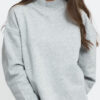 Urban Classics adies Oversized High Neck Crew melange šedá