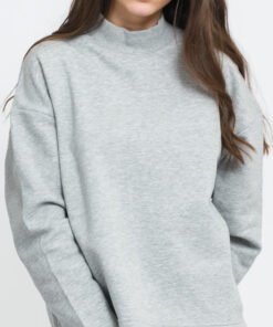 Urban Classics adies Oversized High Neck Crew melange šedá