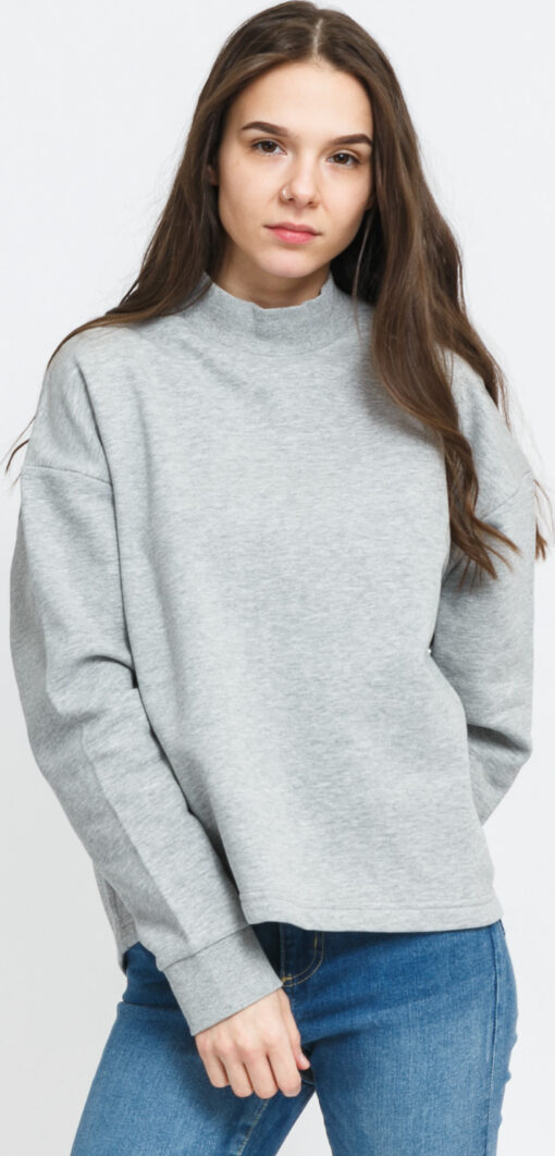 Urban Classics adies Oversized High Neck Crew melange šedá