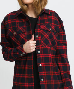 Urban Classics Ladies Oversized Overshirt navy / červená