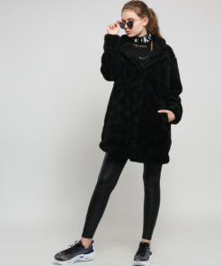 Urban Classics Ladies Oversized Sherpa Coat černá