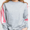 Urban Classics adies Panel Terry Crewneck melange šedá / růžová / bílá