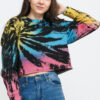 Urban Classics adies Tie Dye Cropped Crewneck černá / multicolor