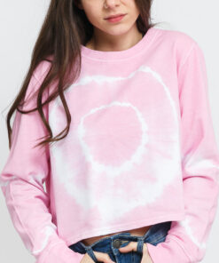 Urban Classics adies Tie Dye Cropped Crewneck růžová / bílá