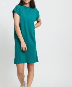 Urban Classics Ladies Turtle Extended Shoulder Dress zelené