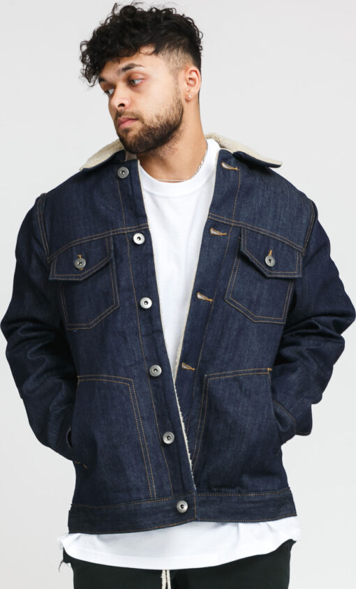 Urban Classics herpa ined Jeans Jacket rinsed denim