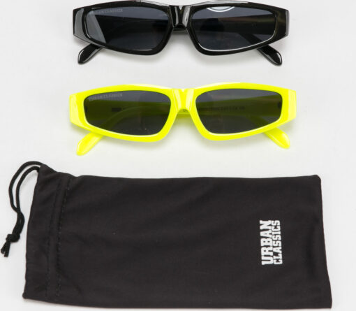 Urban Classics Sunglasses Lafkada 2-Pack neon žluté / černé